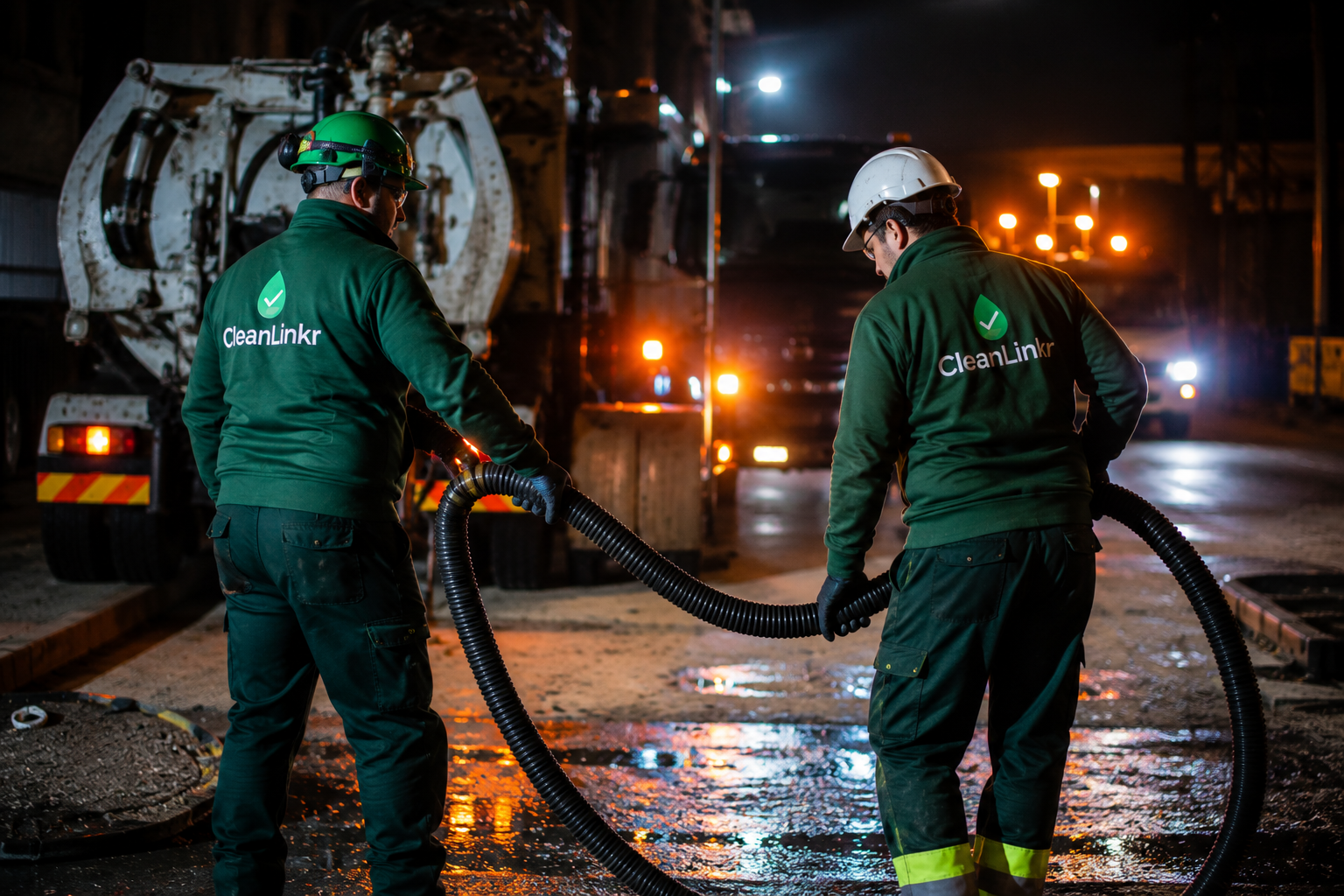 CleanLinkr avonddienst op wegdek bij calamiteit